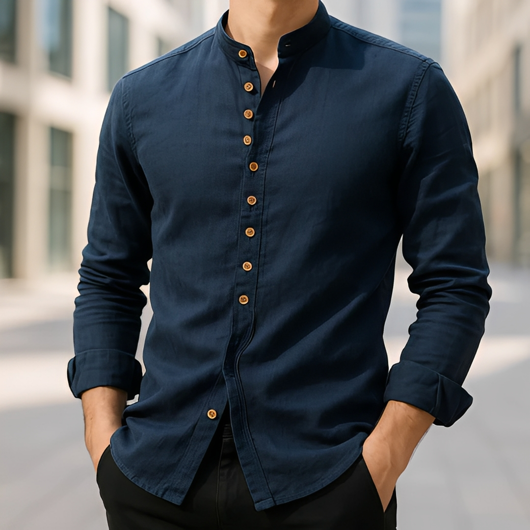 Aick - Chemise d'été tendance à manches longues pour homme