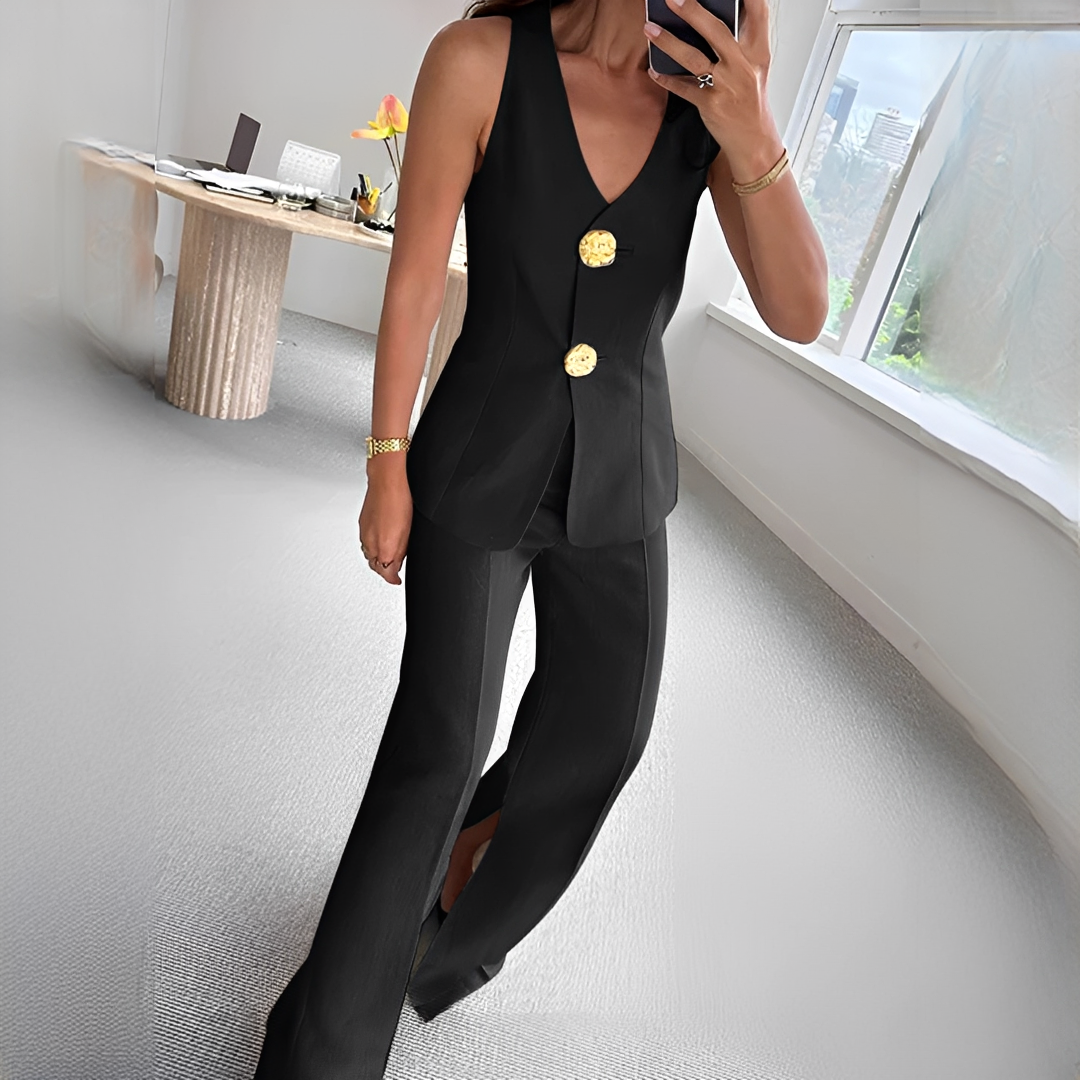 Verna - Ensemble décontracté sans manches haut et pantalon