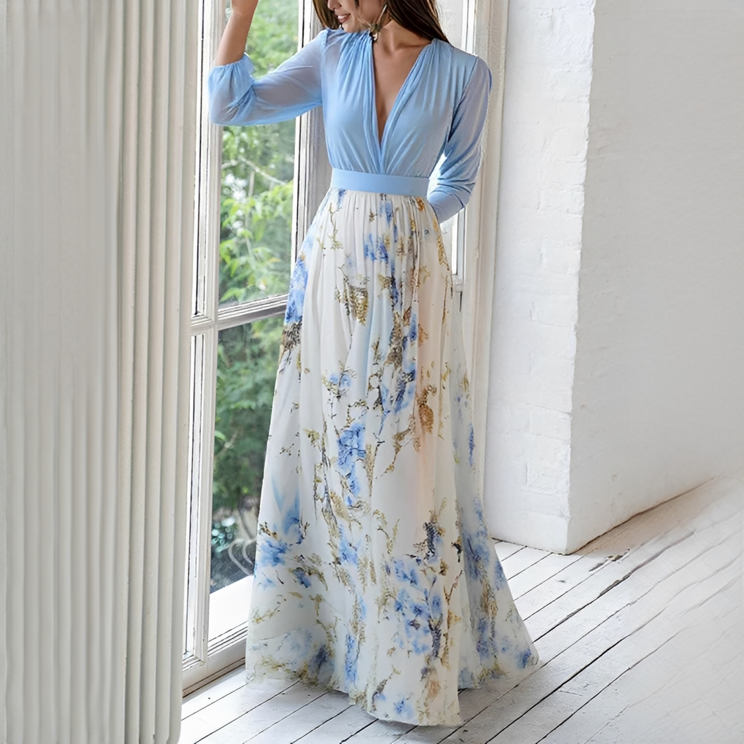 Mitchellie - Robe chic à col en V pour femme