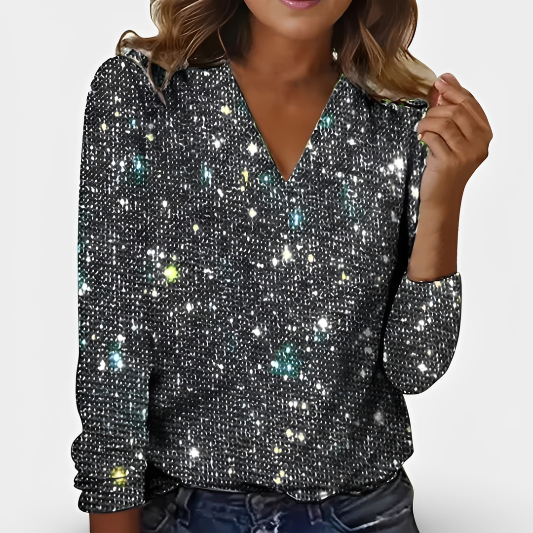 Casandra - Haut pour femme à paillettes tendance