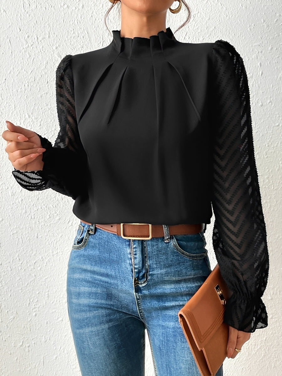 Bella - Blouse en chiffon à manches longues