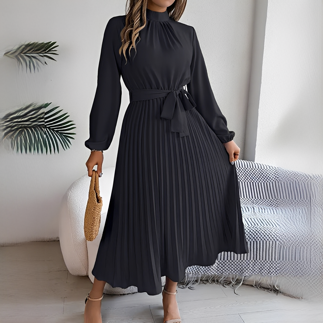 Jessy - Robe à plis à manches longues pour femme