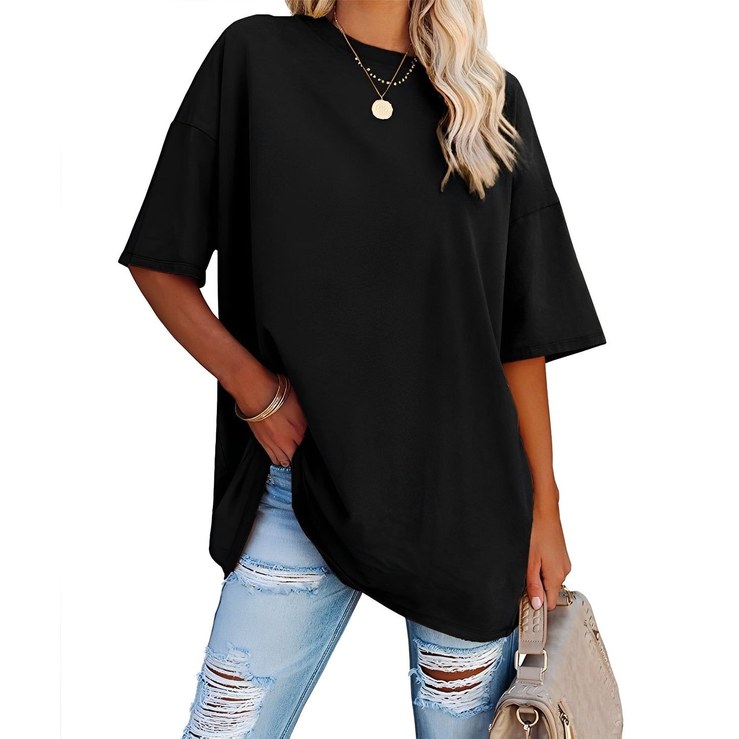 Alice - T-shirt ample avec épaules tombantes