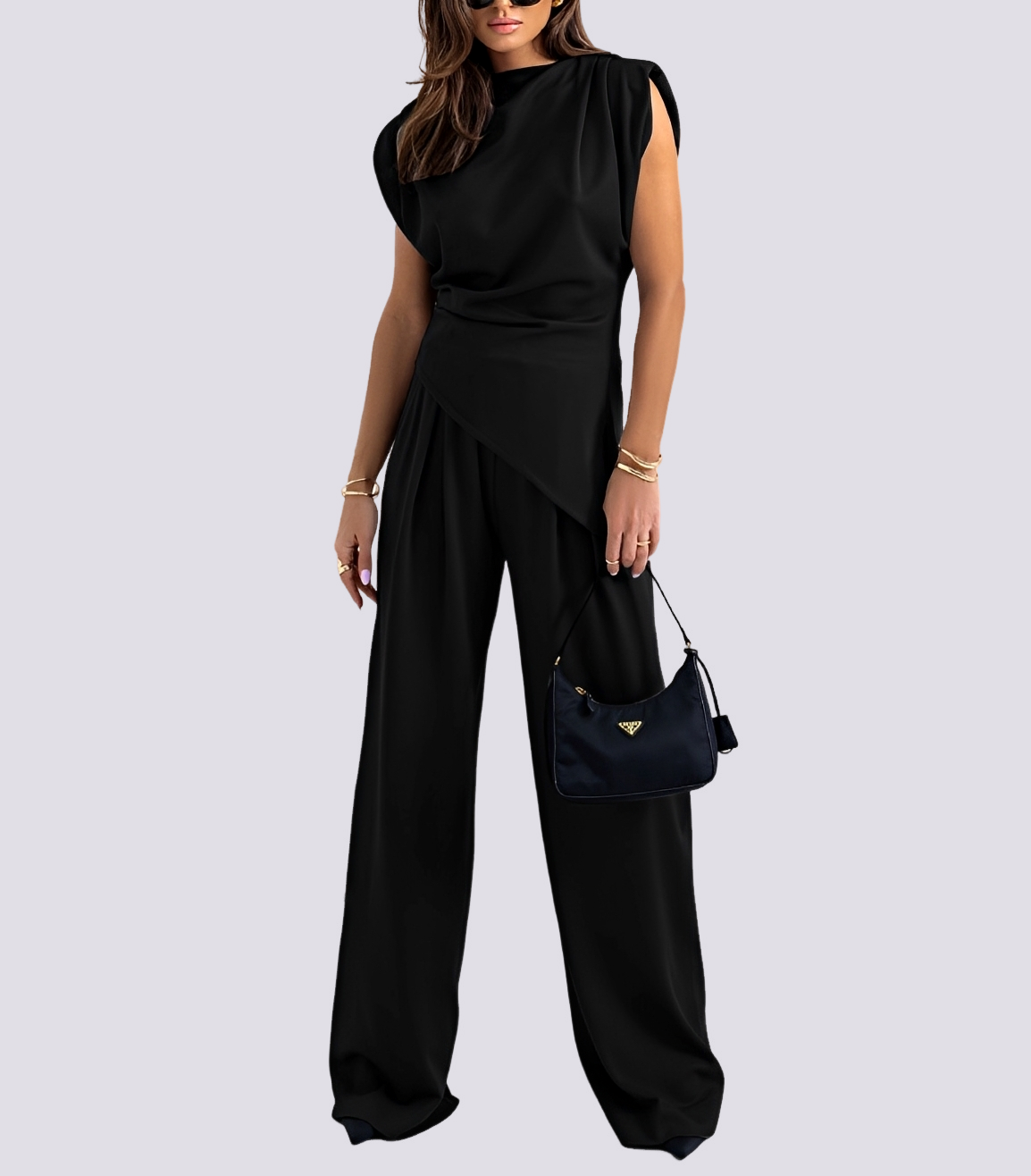 Fannie - Ensemble sans manches asymétrique 2 pièces