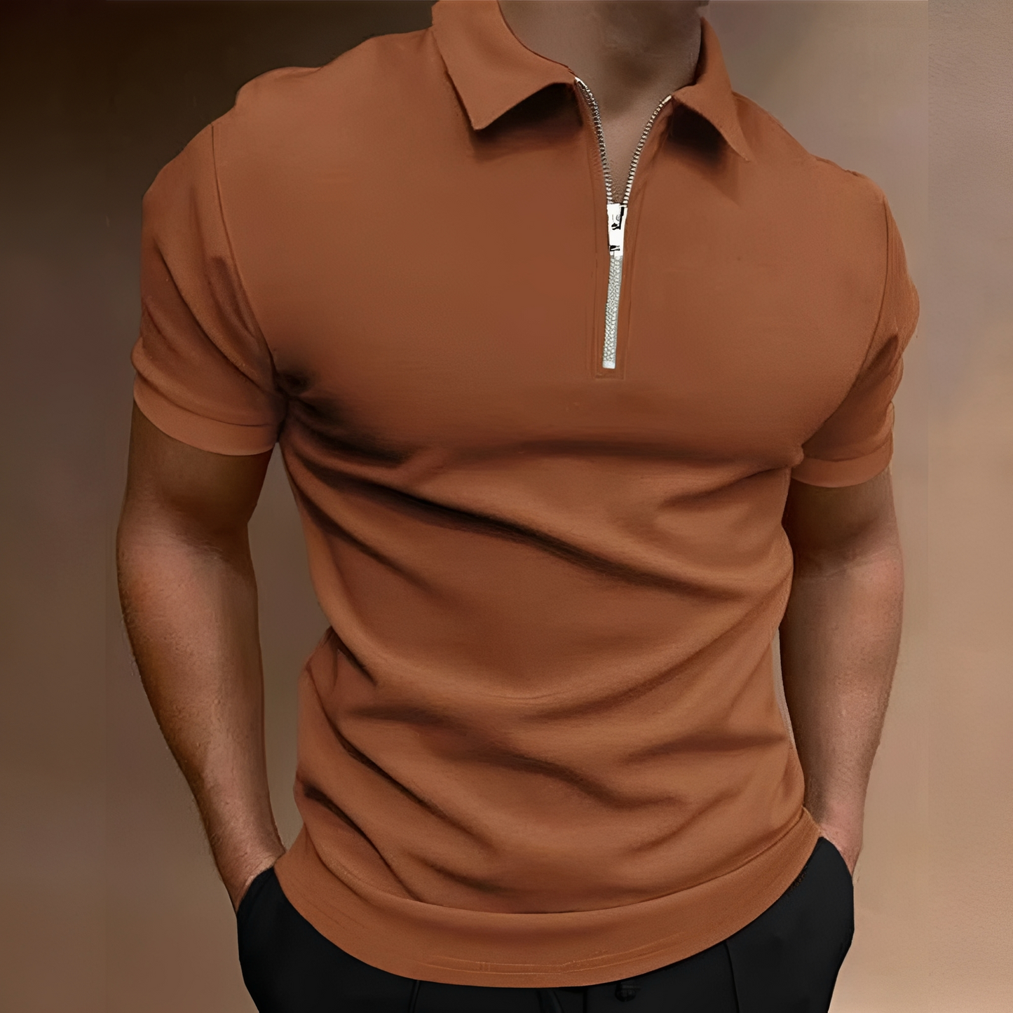 Carlos - Polo pour hommes chic avec zip