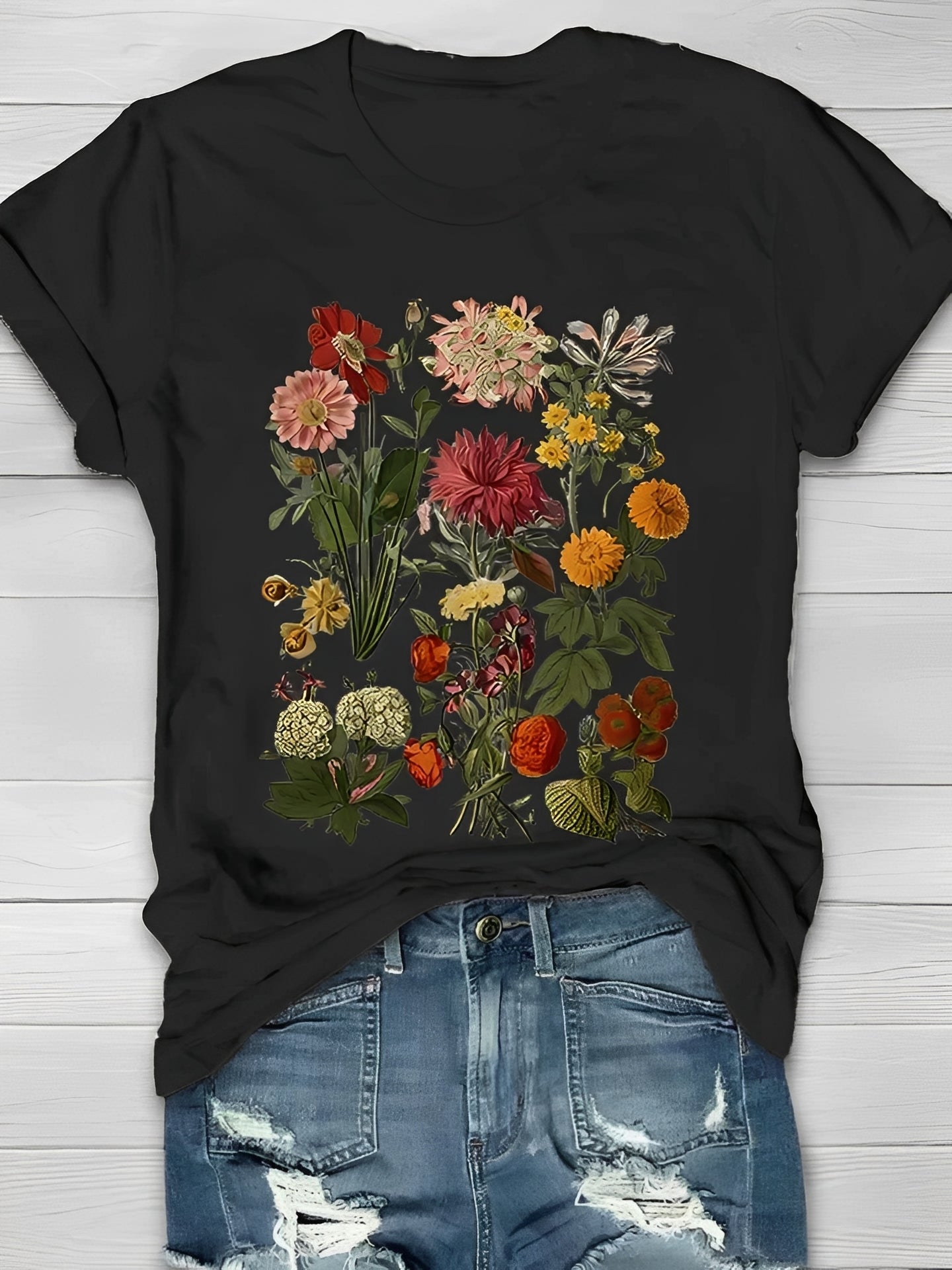 Annalise - T-shirt tendance avec motif floral pour femmes