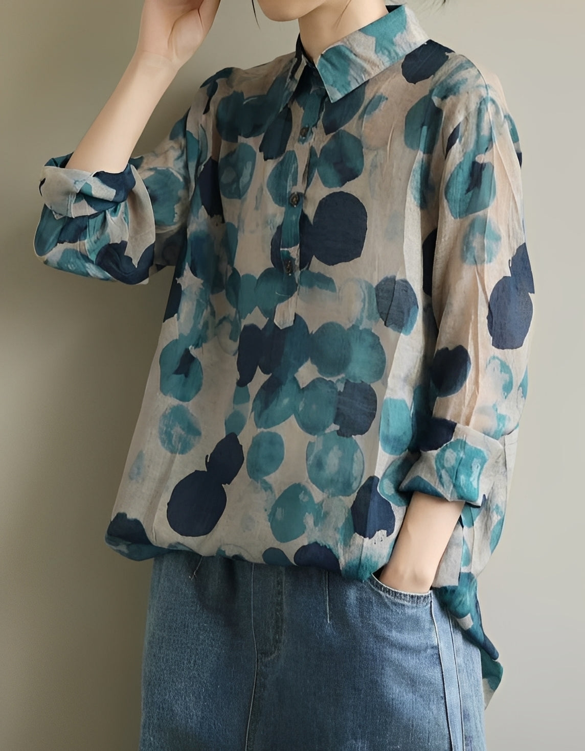 Jodie - Blouses élégantes avec col à pois pour femmes