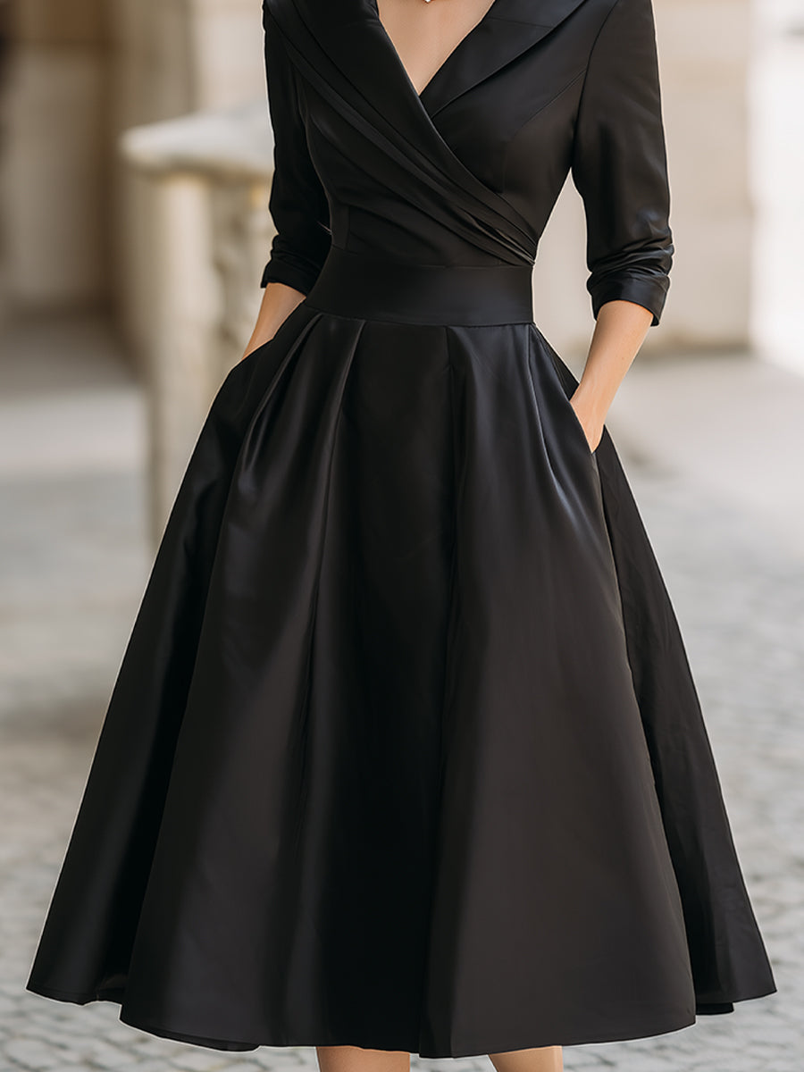 Eliana - Robe midi à design enveloppant