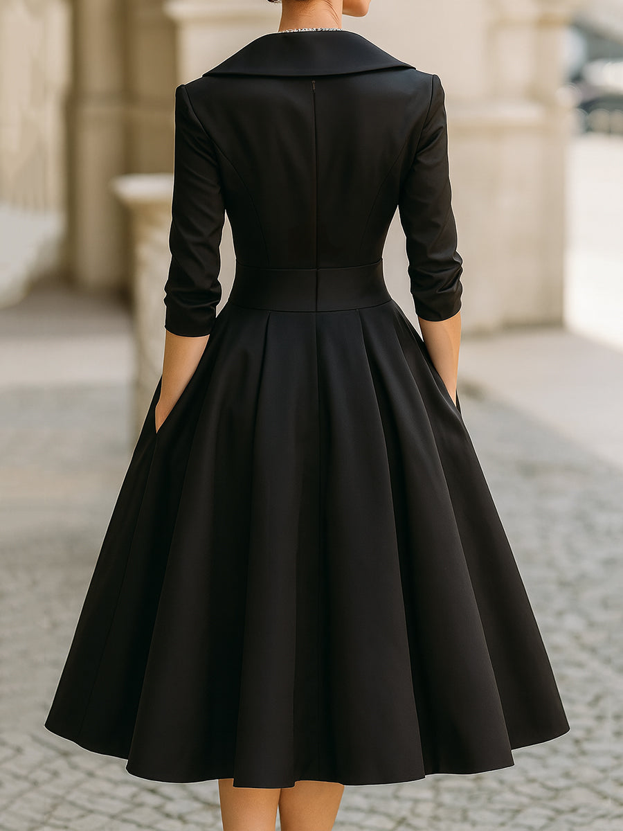 Eliana - Robe midi à design enveloppant