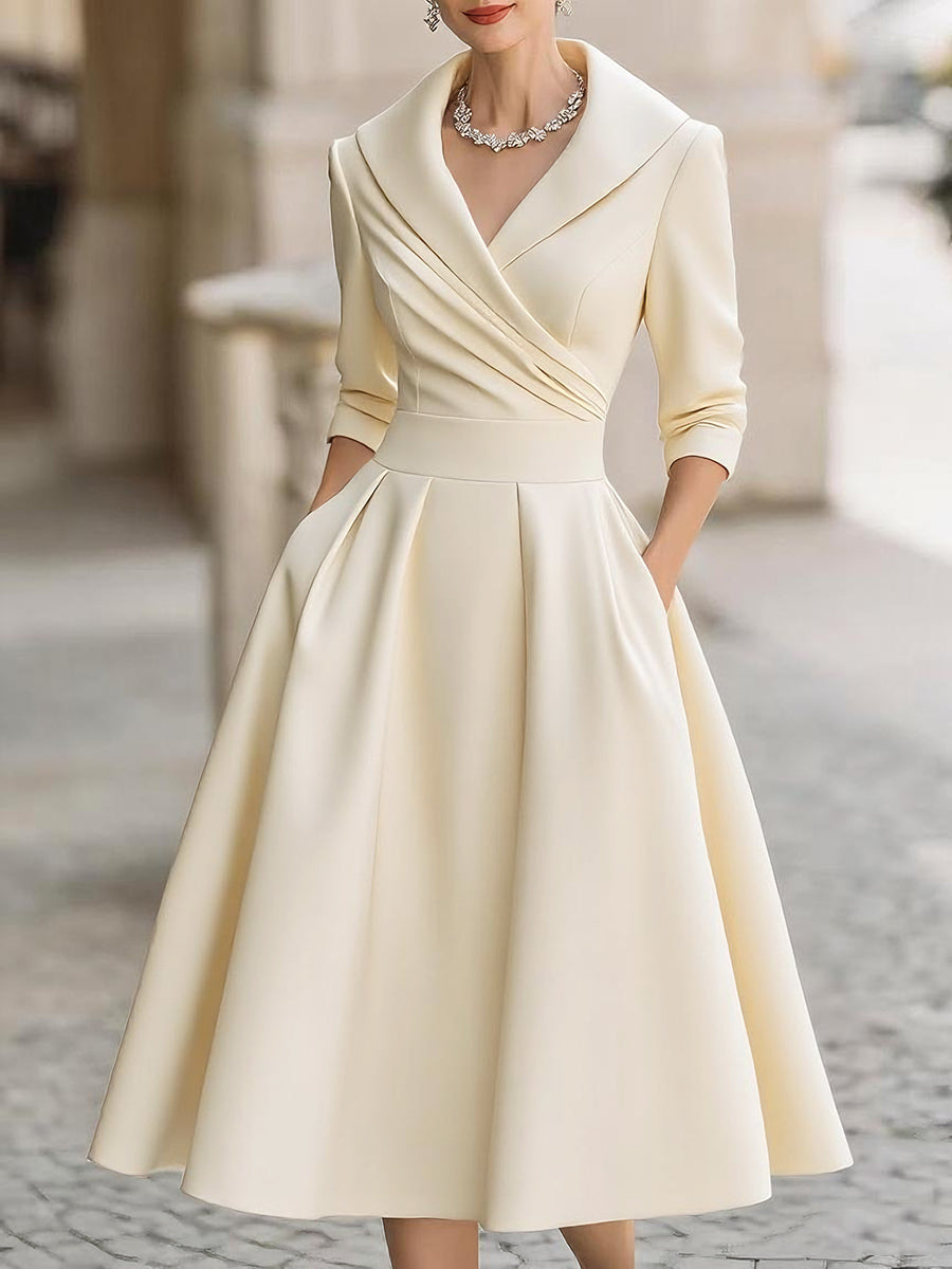 Eliana - Robe midi à design enveloppant
