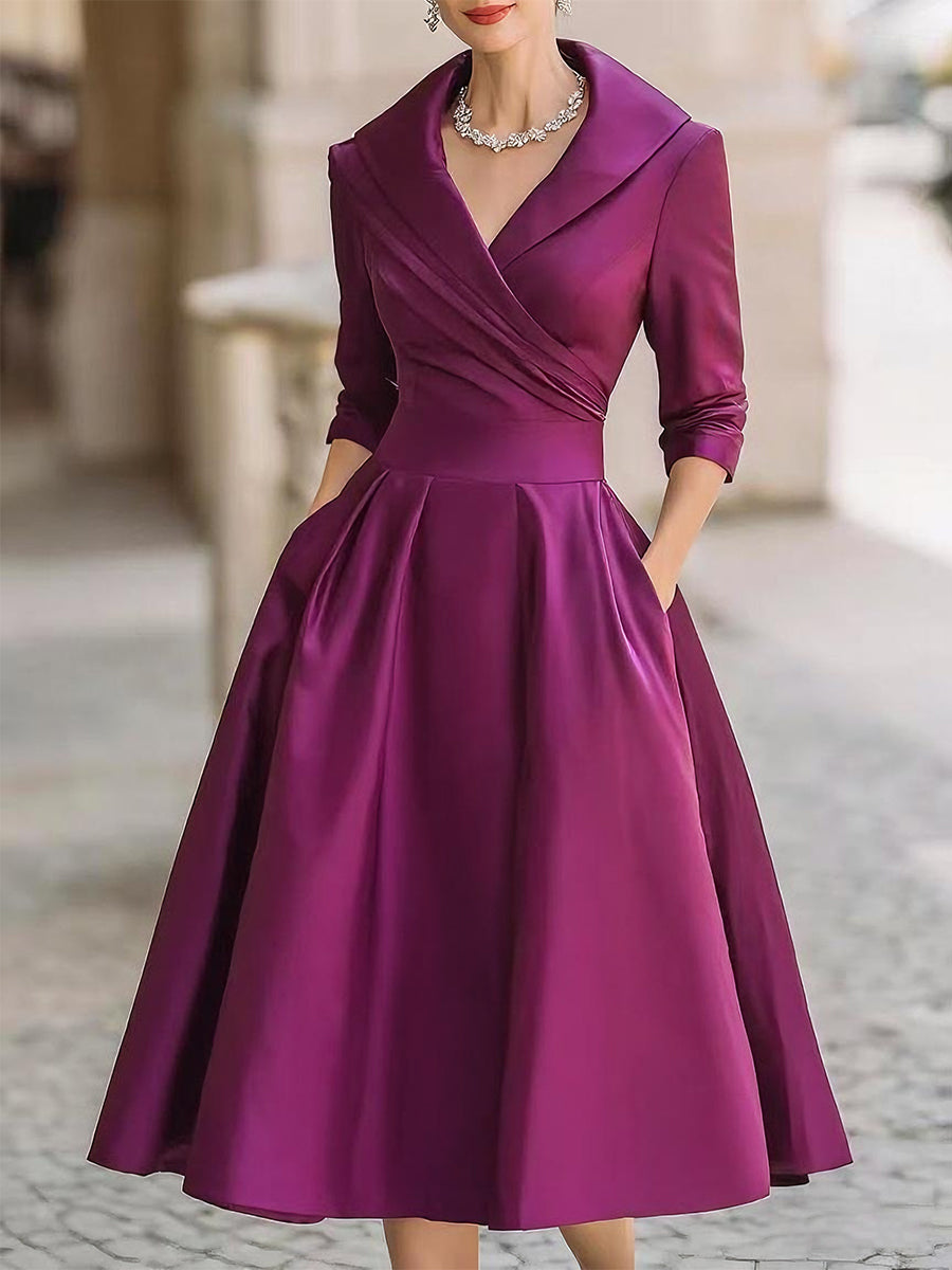 Eliana - Robe midi à design enveloppant