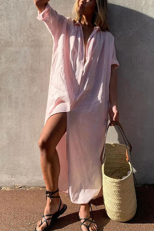 Gracey - Robe chemise style plage