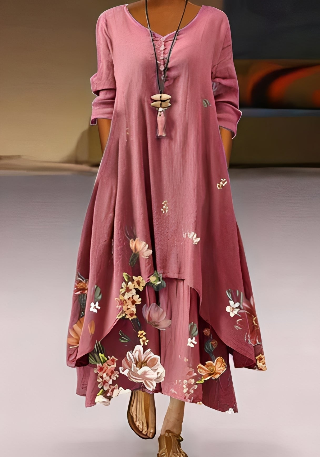 Belle - Robe élégante et fluide à motifs pour femmes