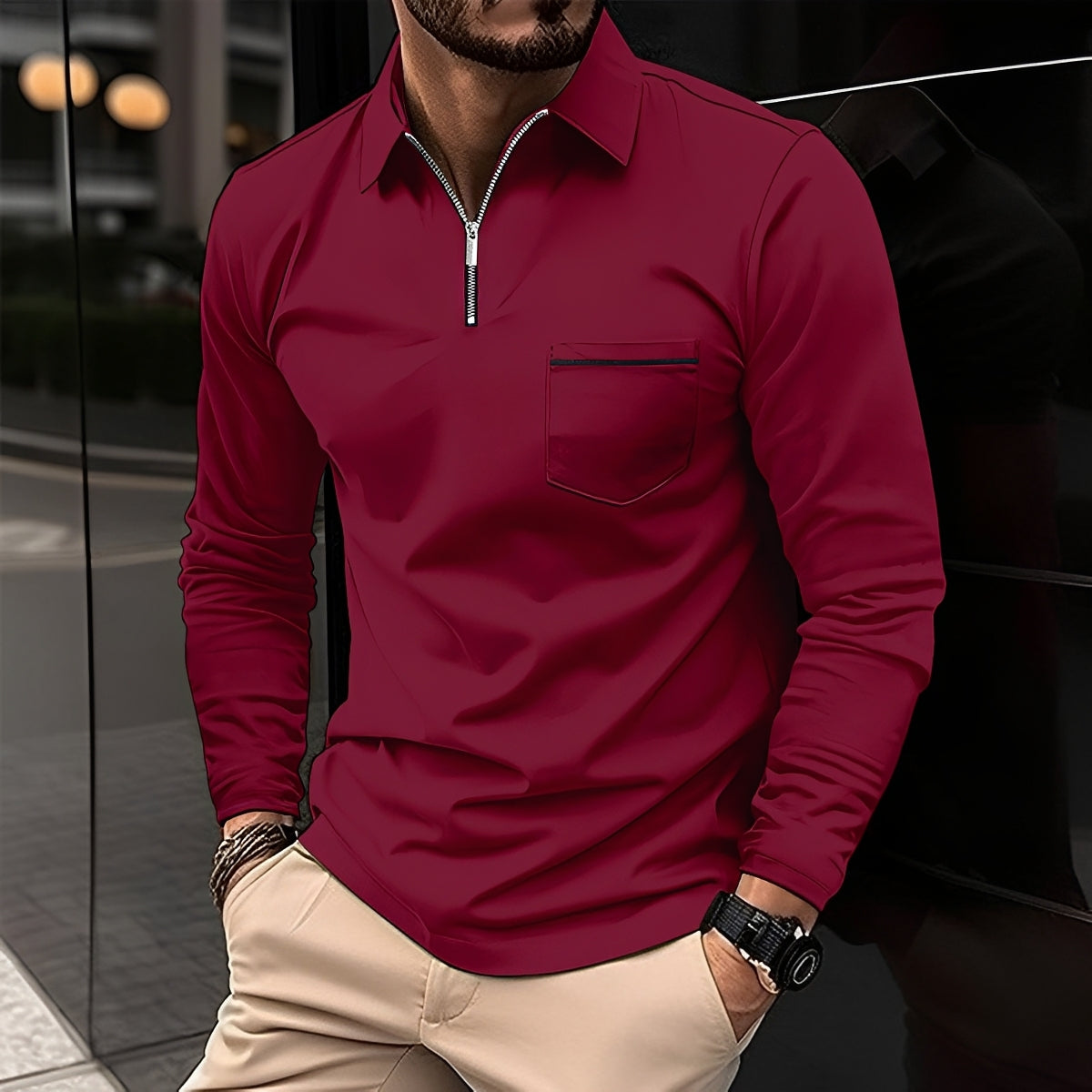 Jackson - Polo homme à manches longues - pour un look casual