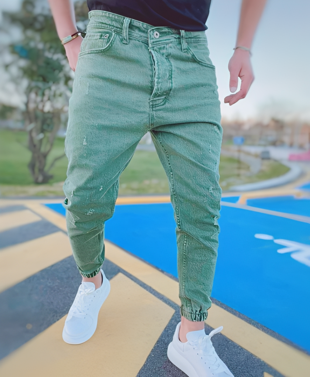 Andre - Jean skinny chic avec déchirures pour hommes