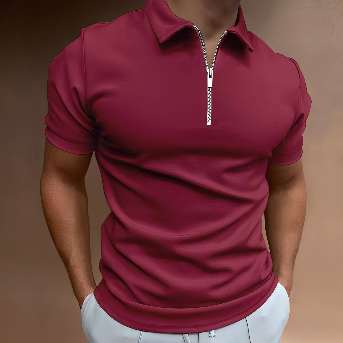 Carlos - Polo pour hommes chic avec zip