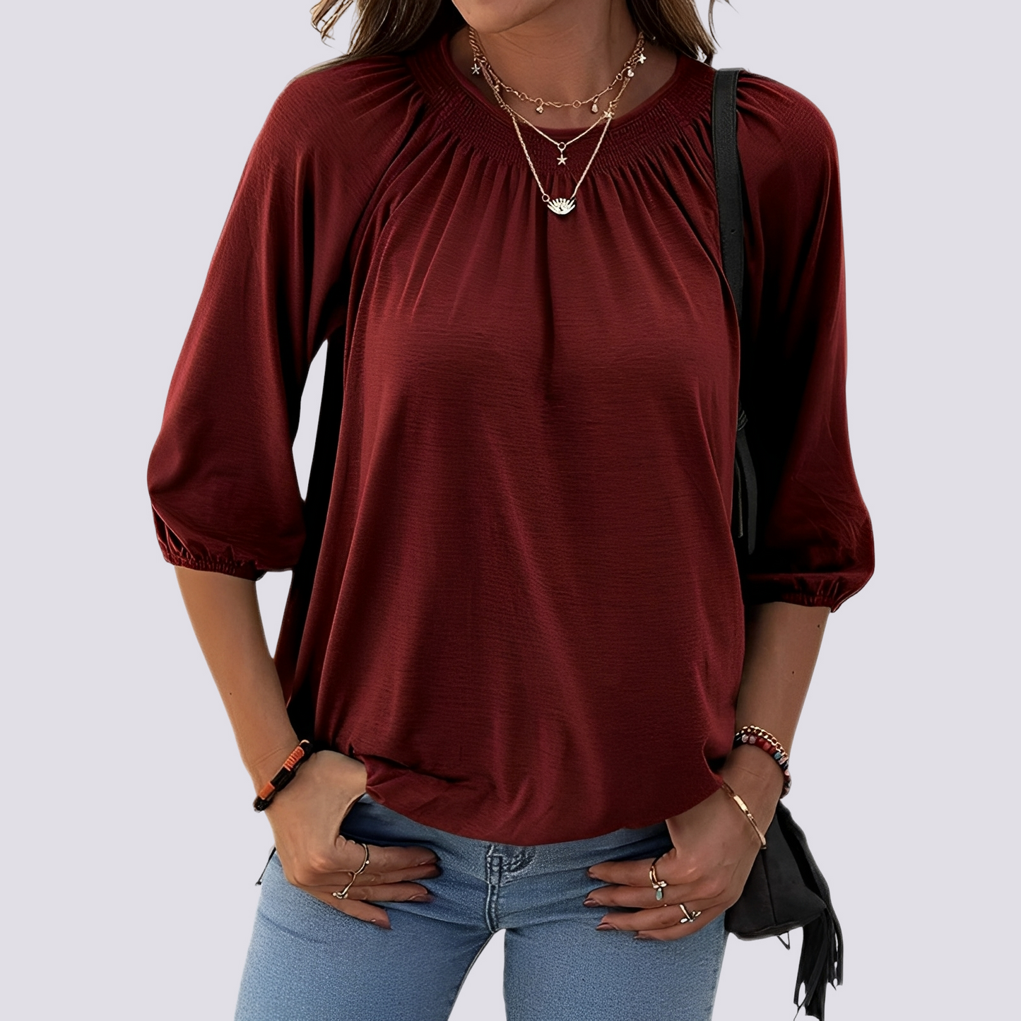 Telsa - Blouse relax à col rond pour femmes