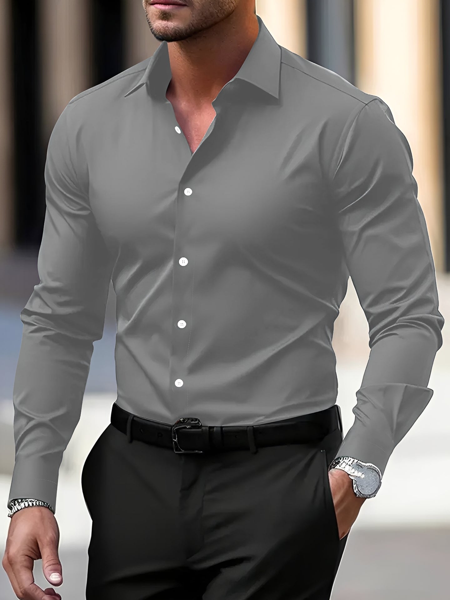 Jeremy – Chemise homme à manches longues – pour occasions décontractées et formelles