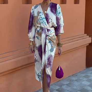 Sienna - Robe midi raffinée avec fente pour femmes