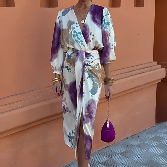 Sienna - Robe midi raffinée avec fente pour femmes