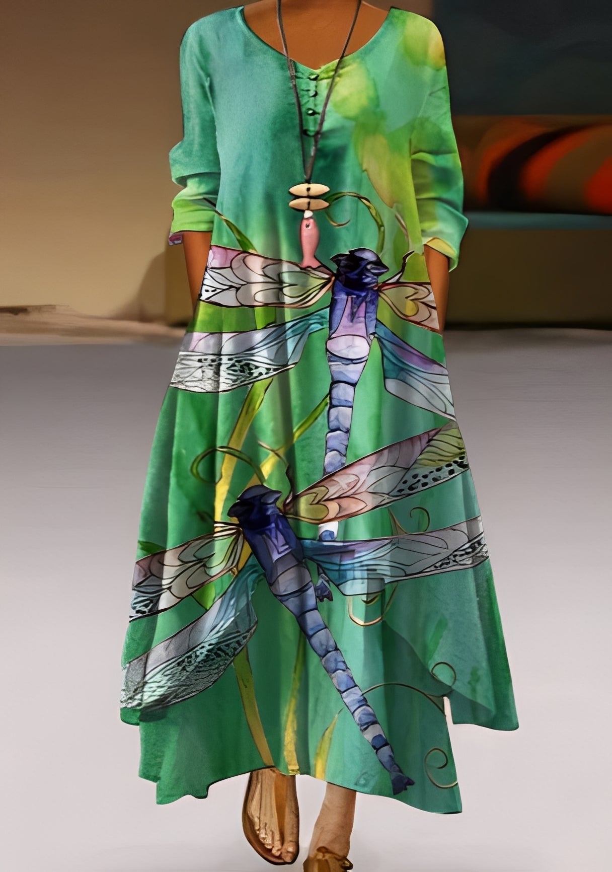 Belle - Robe élégante et fluide à motifs pour femmes