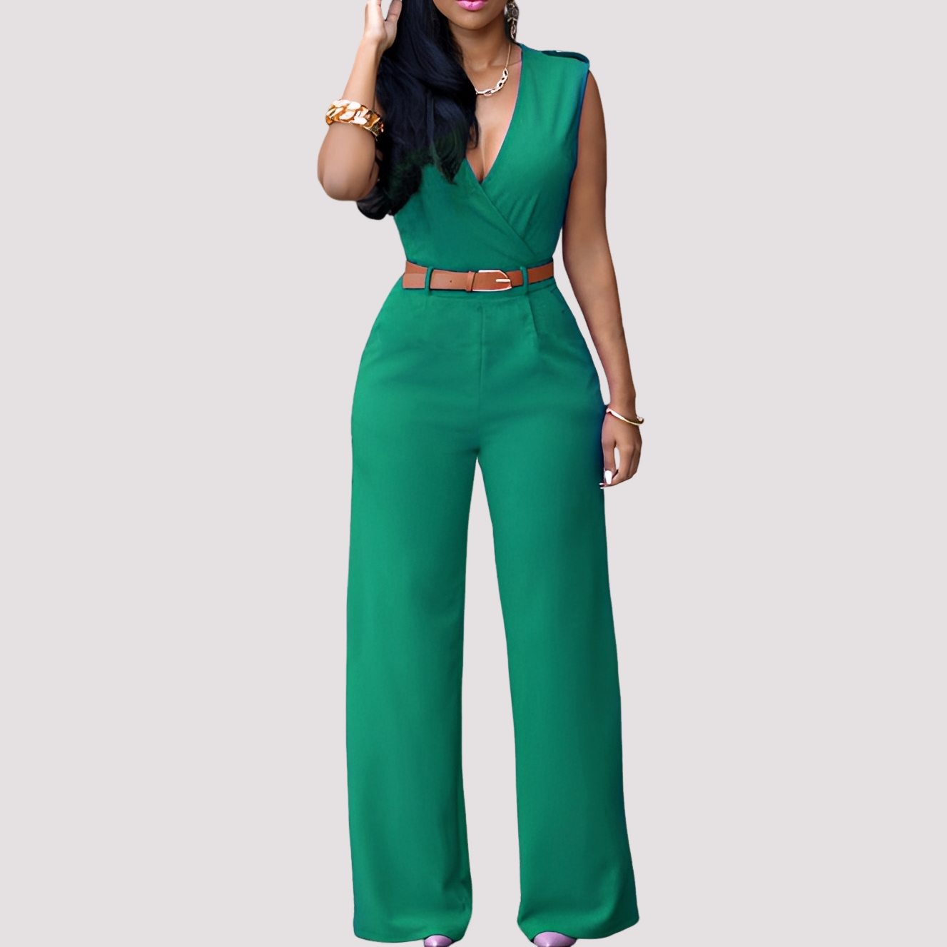 Esther - Combinaison chic avec ceinture pour femmes