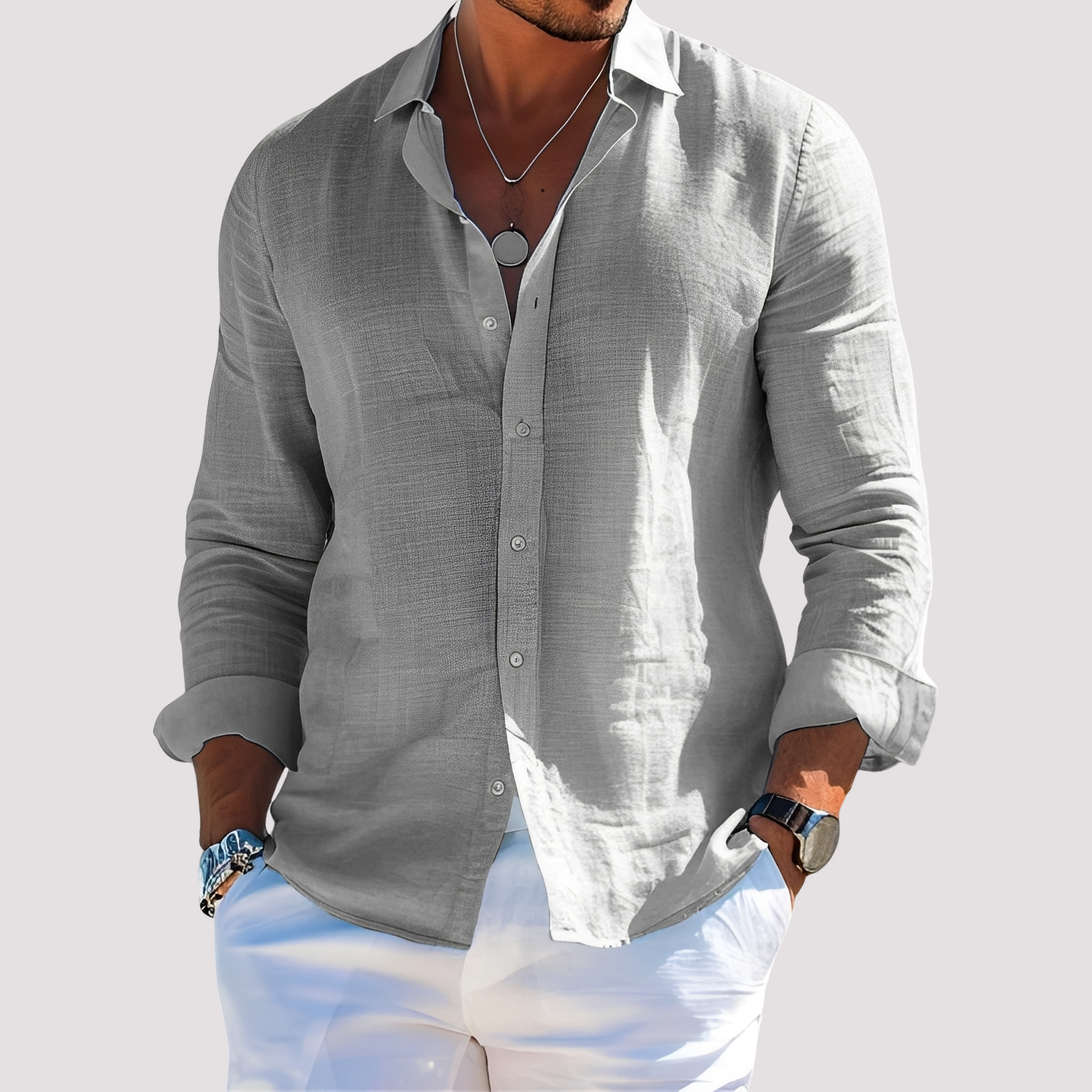 Dale – Chemise à manches longues pour hommes – Informelle et relax