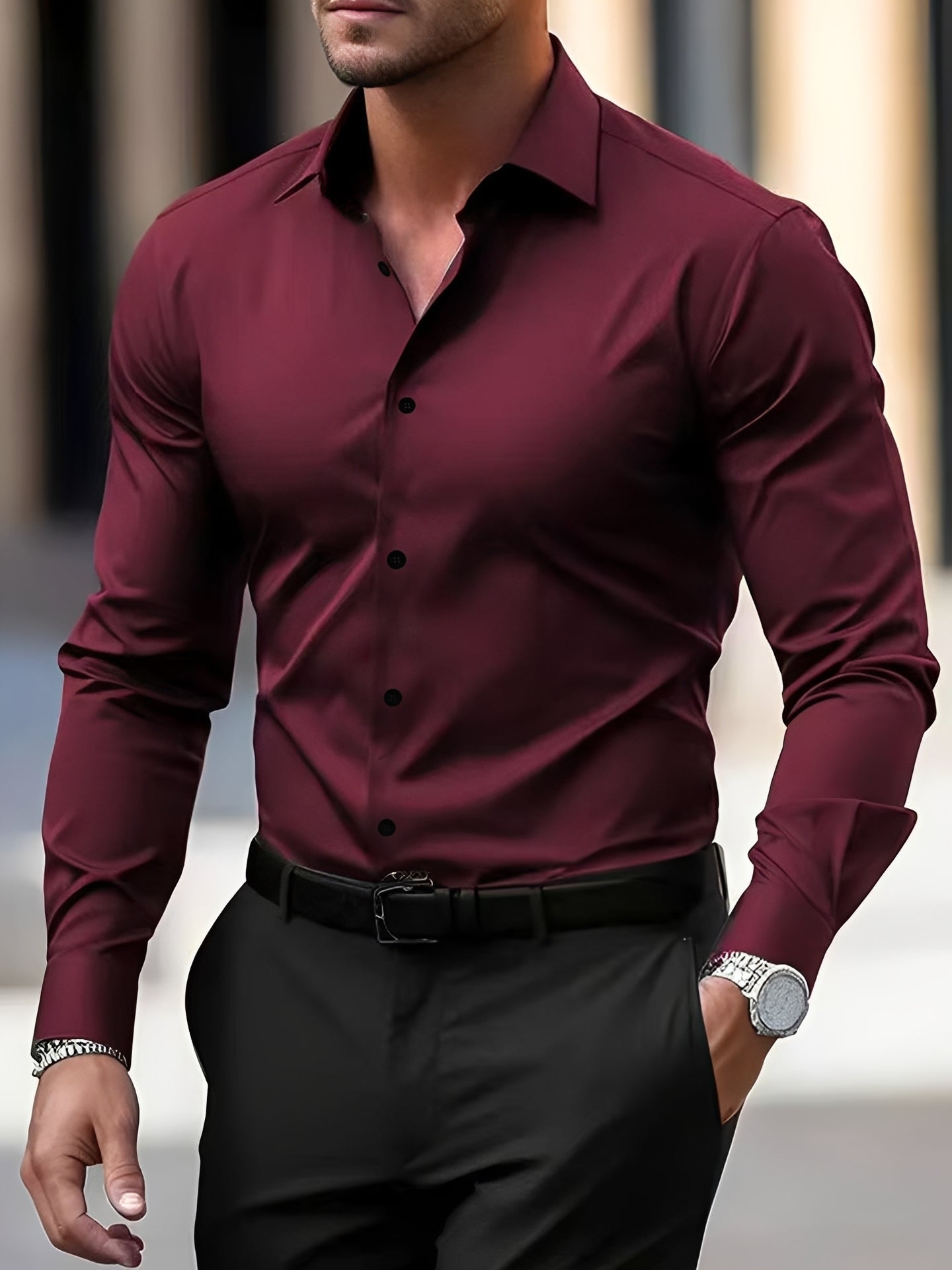 Jeremy – Chemise homme à manches longues – pour occasions décontractées et formelles