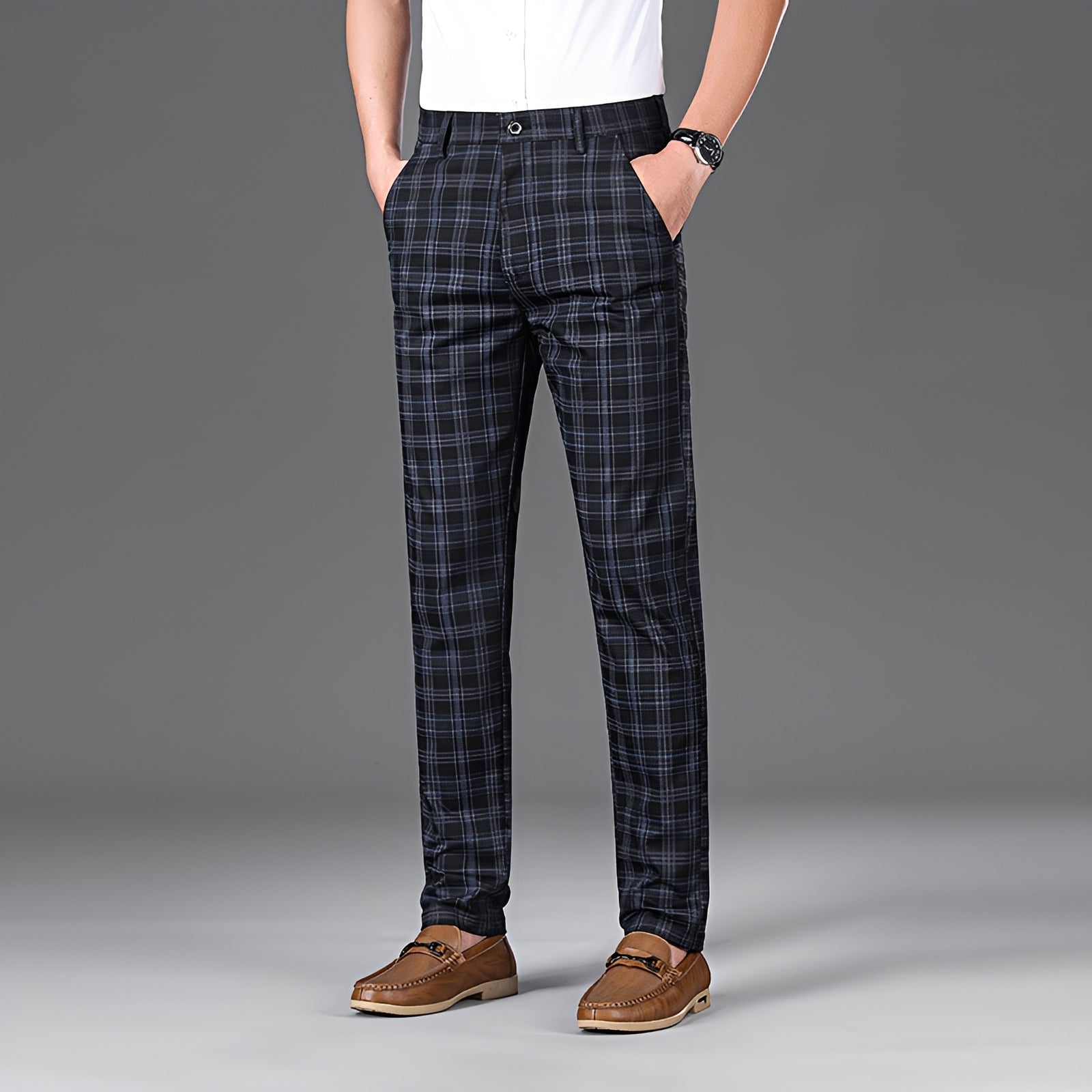 Myers - Pantalon style décontracté à carreaux