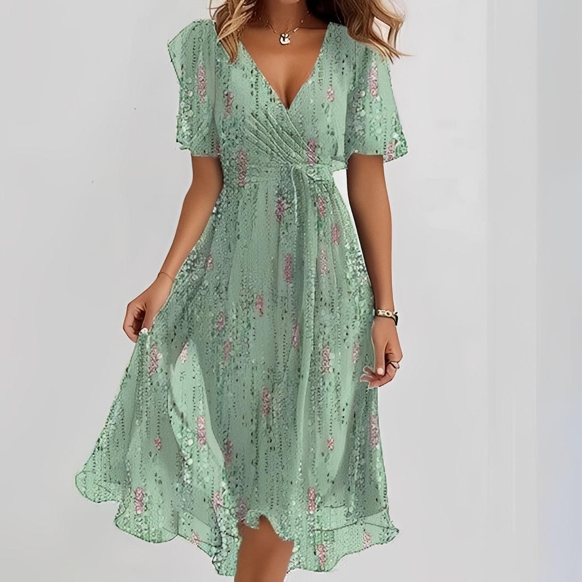 Emelia - Robe en tissu léger à motifs floraux