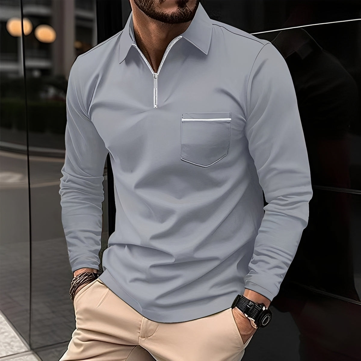 Jackson - Polo homme à manches longues - pour un look casual