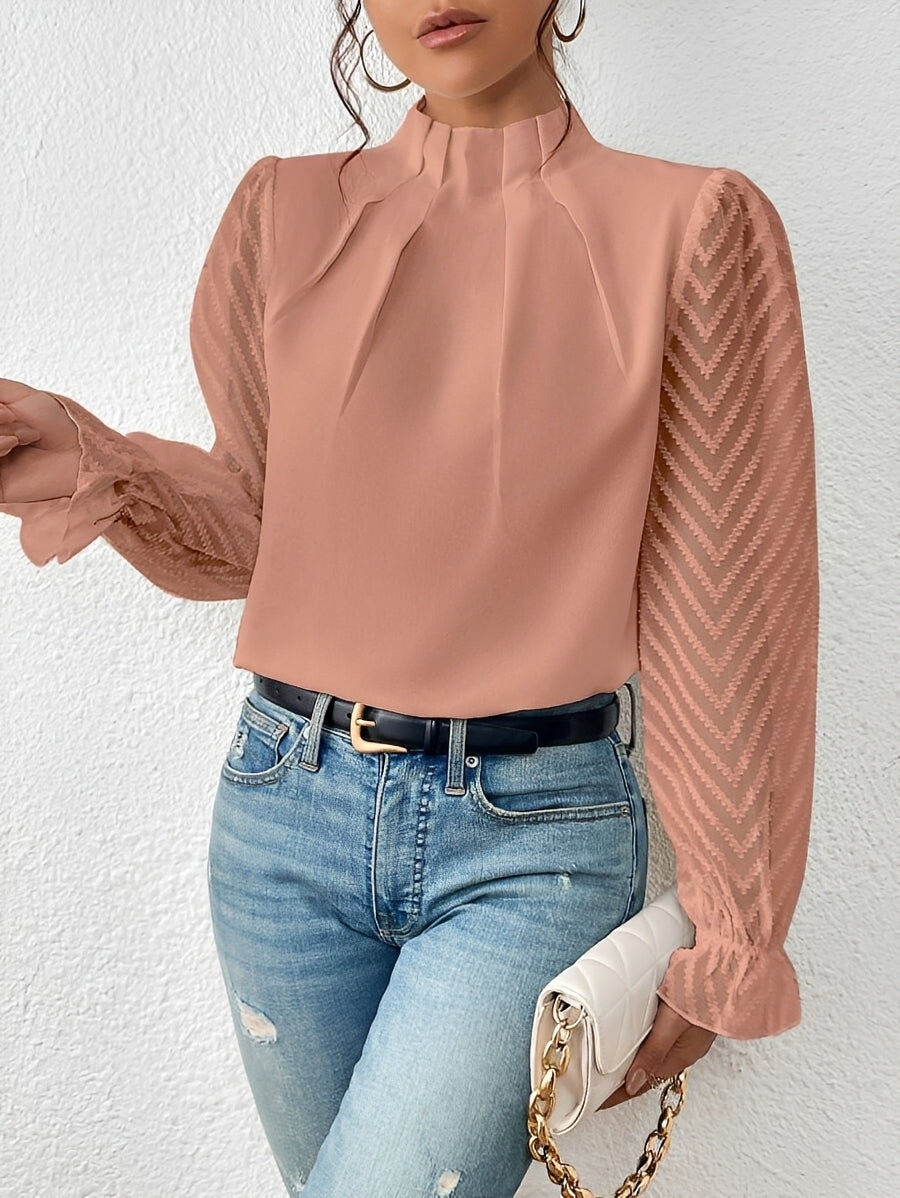 Bella - Blouse en chiffon à manches longues