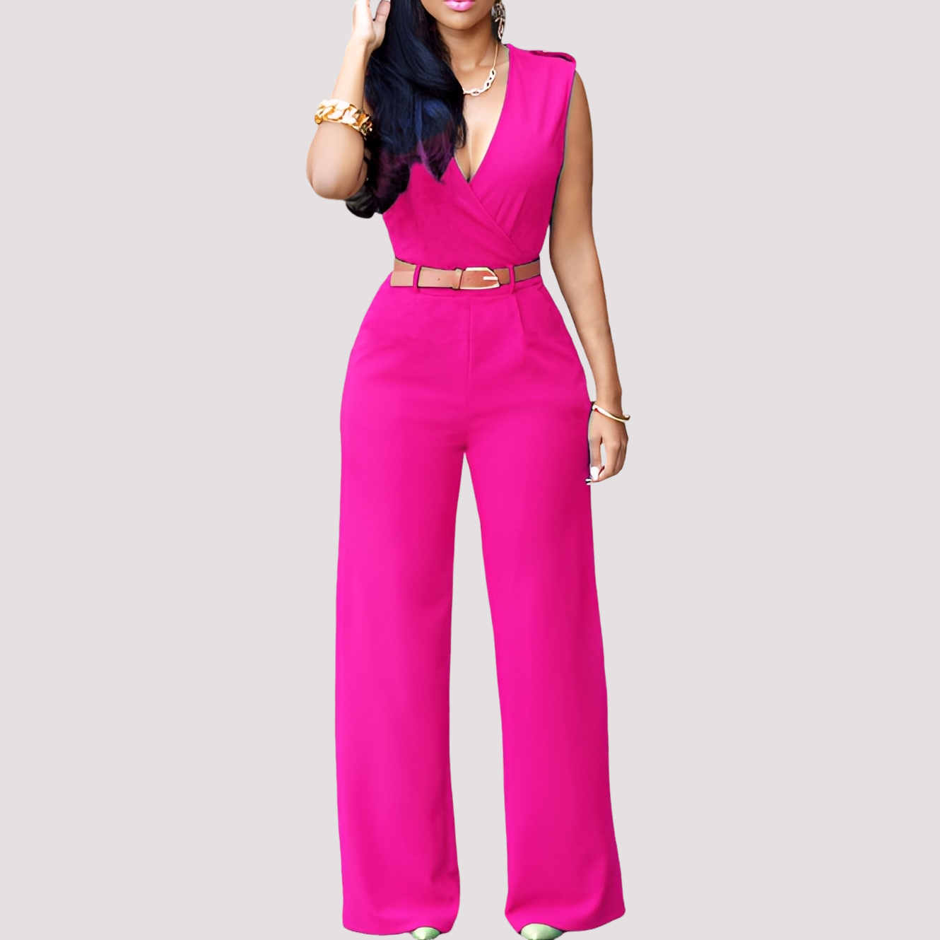 Esther - Combinaison chic avec ceinture pour femmes