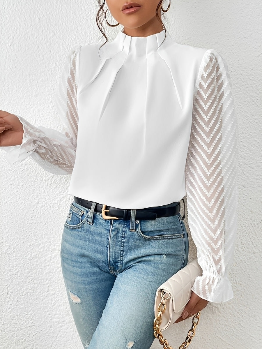 Bella - Blouse en chiffon à manches longues