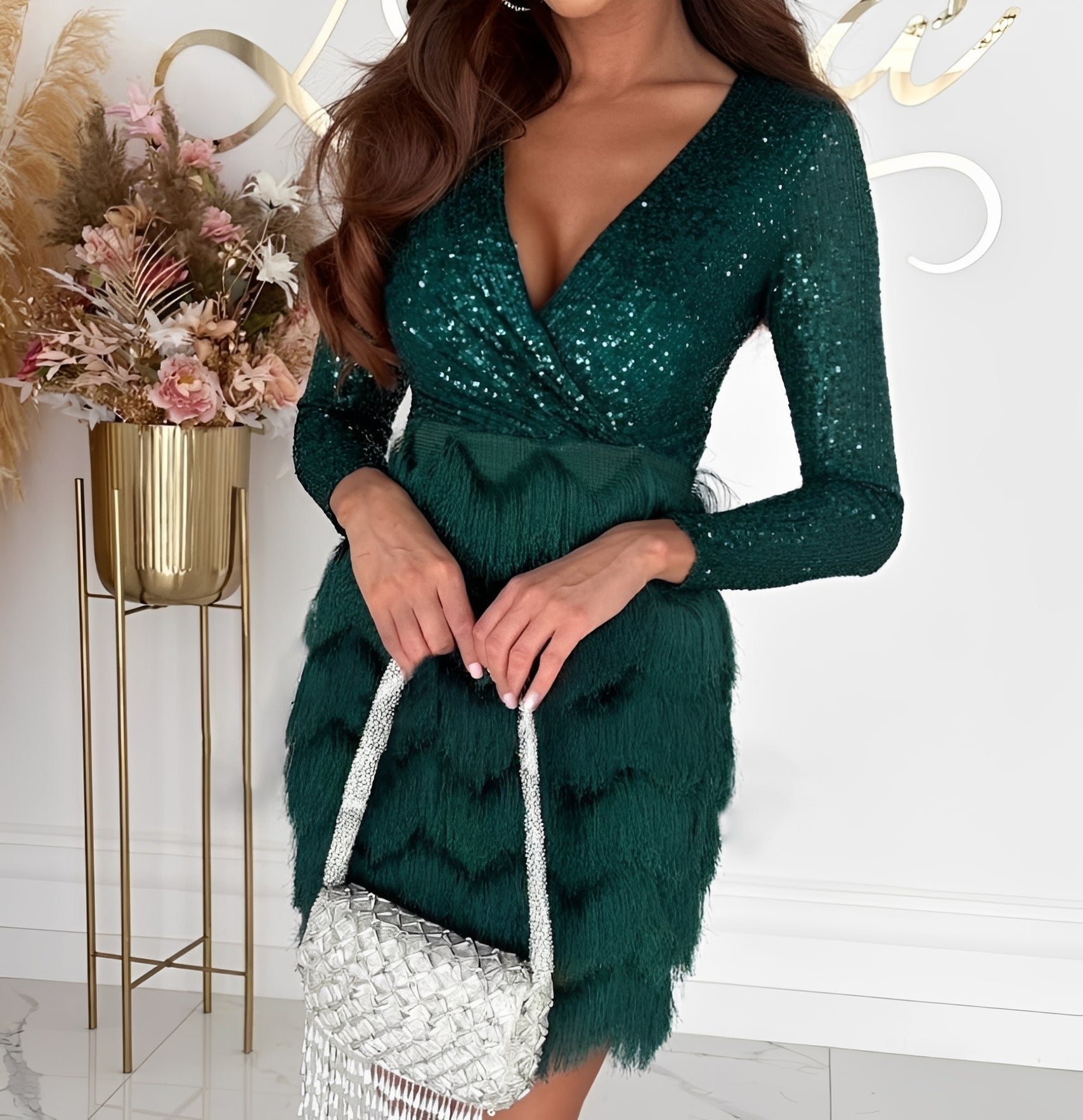 Isabelle - Mini robe chic à paillettes