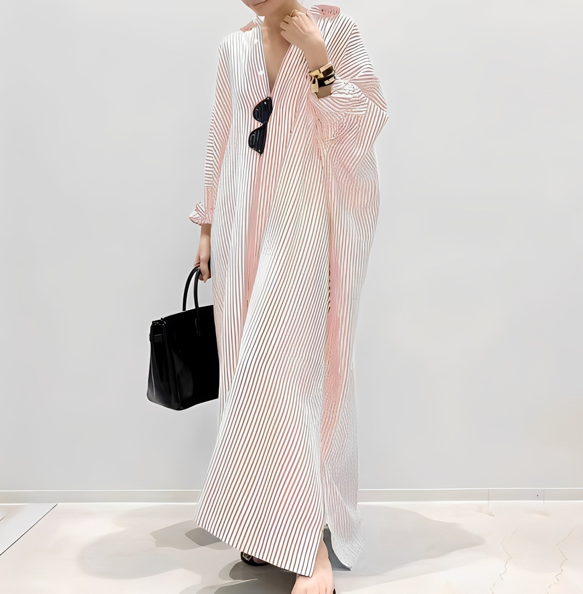 Jasmine - Chic robe chemise rayée pour femmes