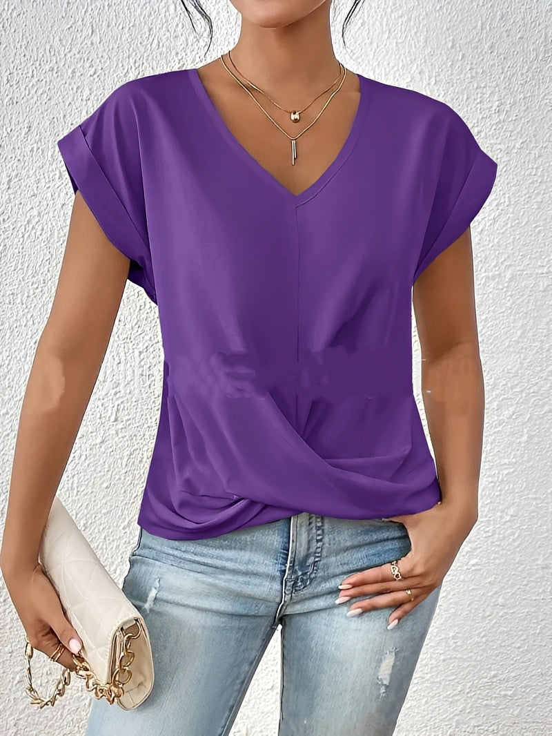 Lucie – T-shirt femme à col V – usage de tous les jours