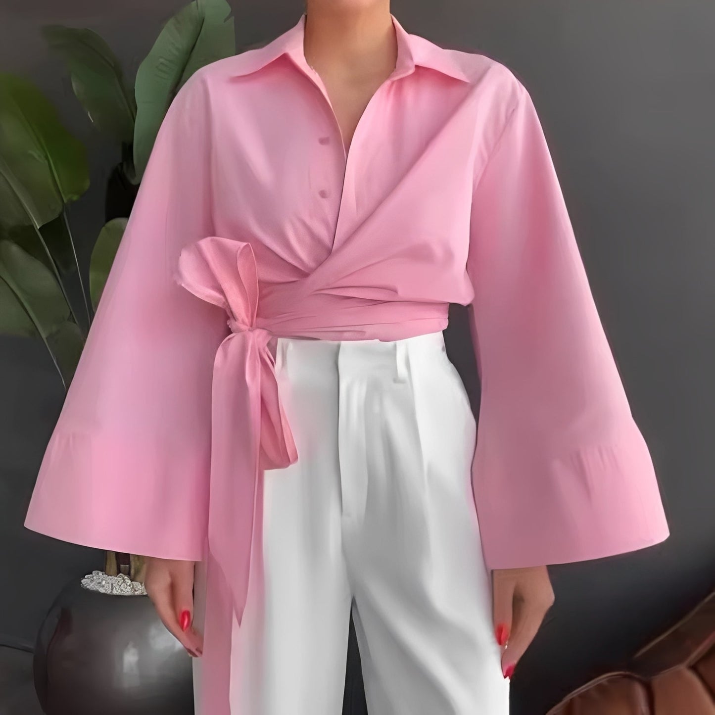 Shania - Haut chic et relax avec ceinture pour femmes