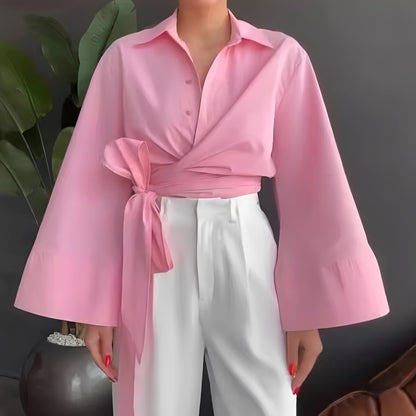 Shania - Haut chic et relax avec ceinture pour femmes