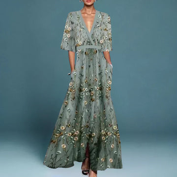 Jill- Robe maxi élégante pour femmes avec motif floral