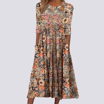 Lucie - Robe longue à fleurs chic