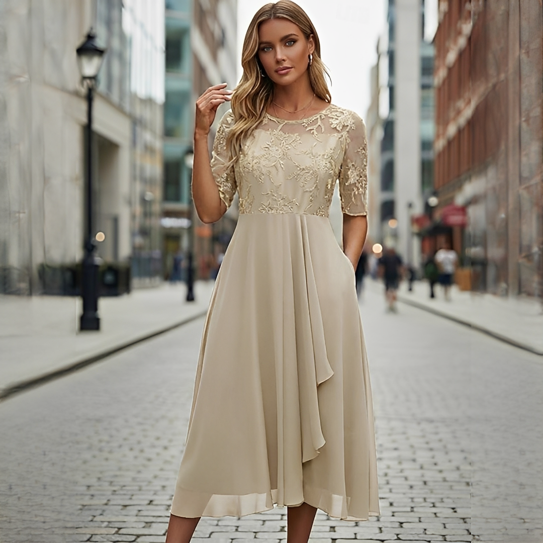 Victoria - Robe Chic avec Dentelle Ajourée