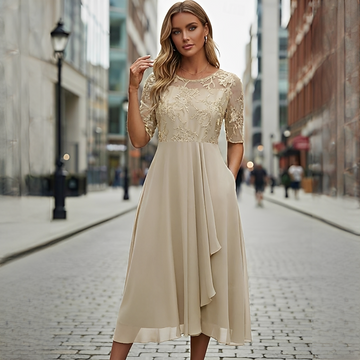 Victoria - Robe Chic avec Dentelle Ajourée