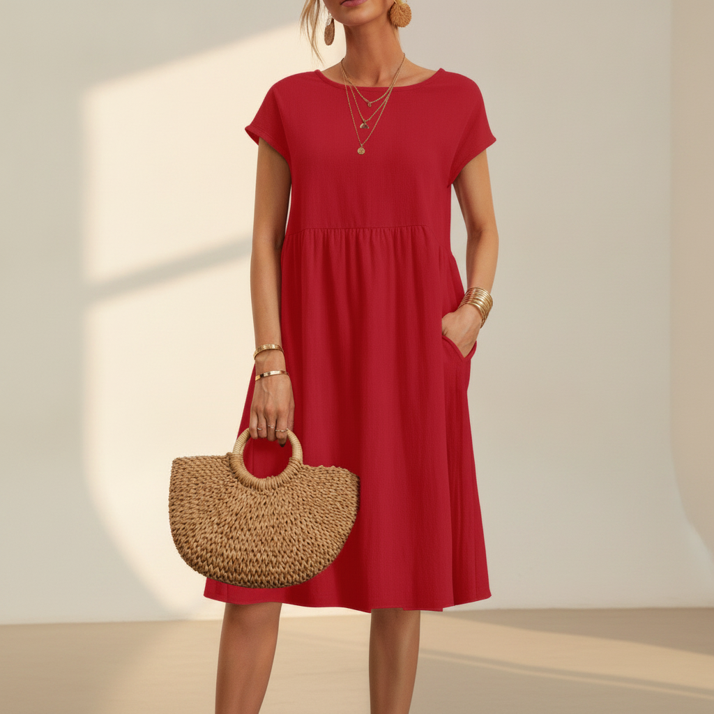 Nubia - Robe Midi Élagante à Col Rond