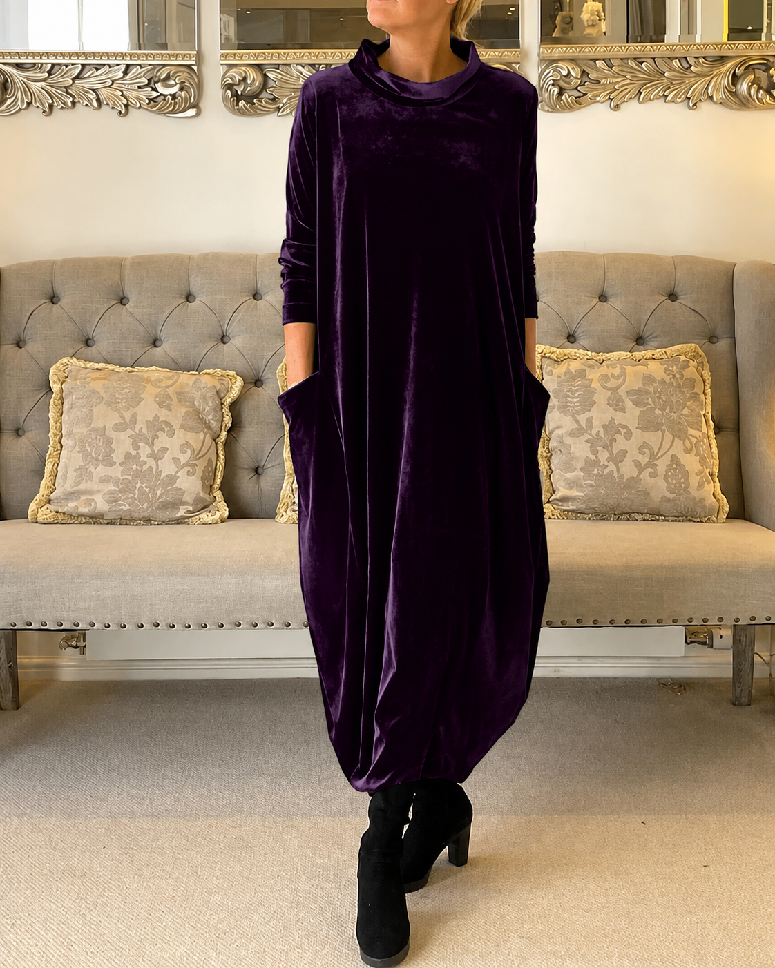 Zalinia - Robe Élégante à Encolure Ronde