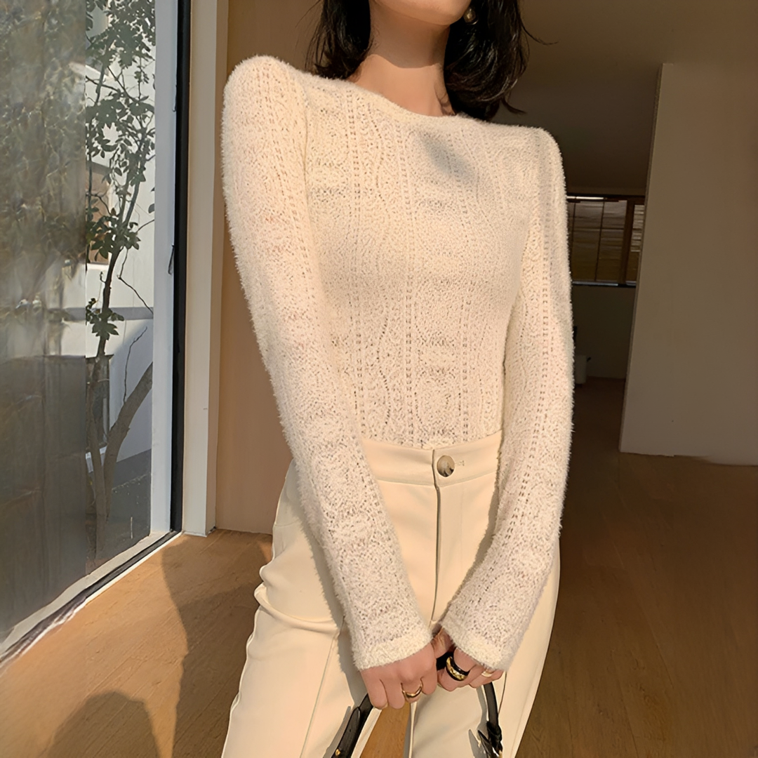 Perlaine - Blouse douce à manches longues