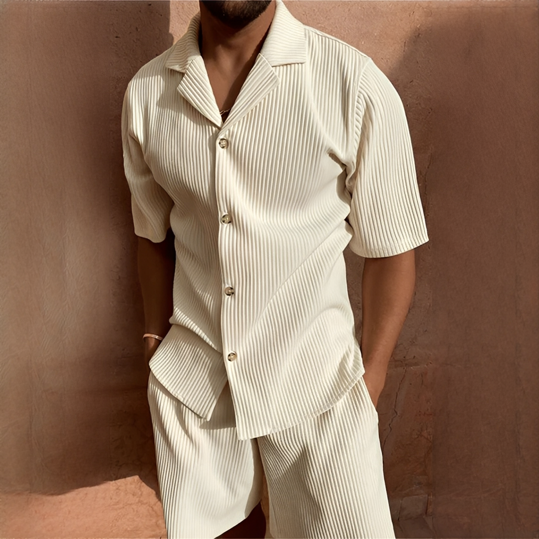 Junmar - Ensemble chemise et short homme décontracté