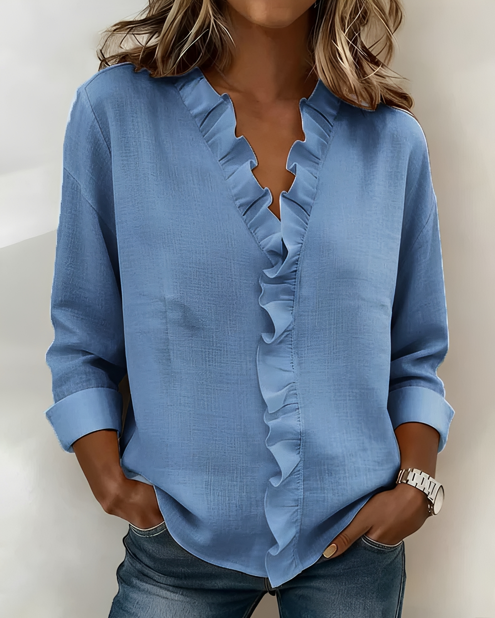 Marjorie - Blouse Élégante à Manches Longues