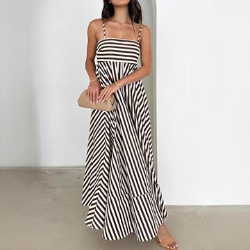 Lerra - Robe Longue Plissée Rayée