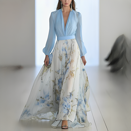 Mitchellie - Robe chic à col en V pour femme